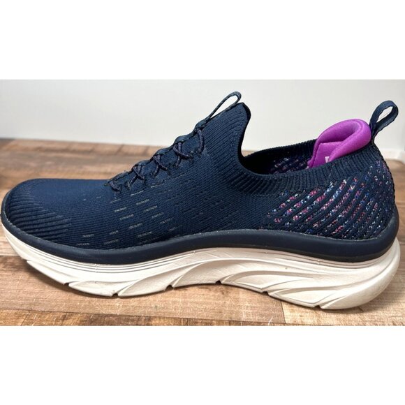 Skechers DLux Walker Slip On Athletic Knit Sneake Navy Blue & Purple Womens 8.5M - Picture 5 of 9